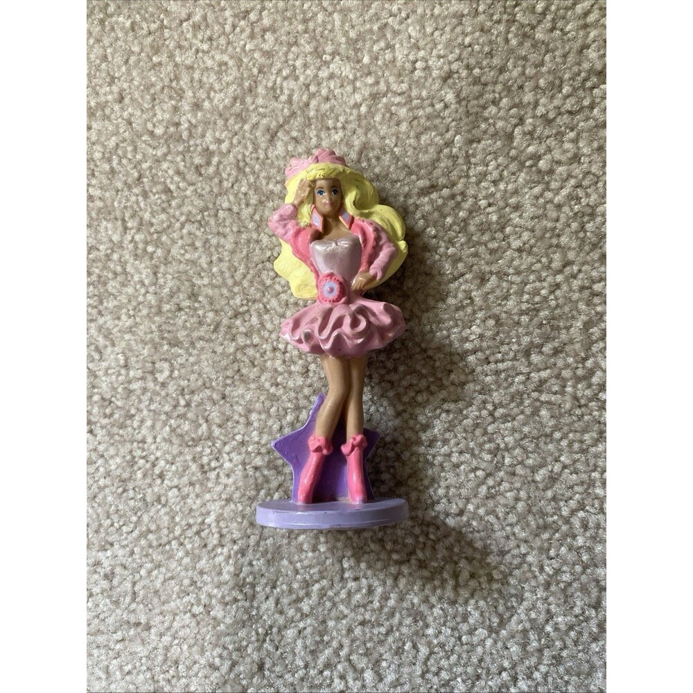 Vintage 1991 Barbie McDonald's Happy Meal Figure Pink Dress Star Toy Cake Topper